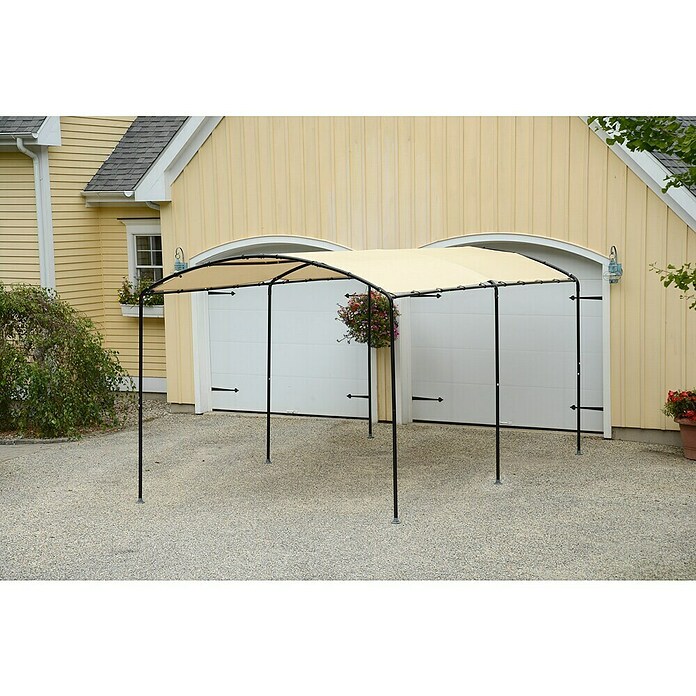 ShelterLogic Carport (Außenmaß inkl. Dachüberstand (B x T): 270 x 490 cm, Einzelcarport, Beige) | BAUHAUS