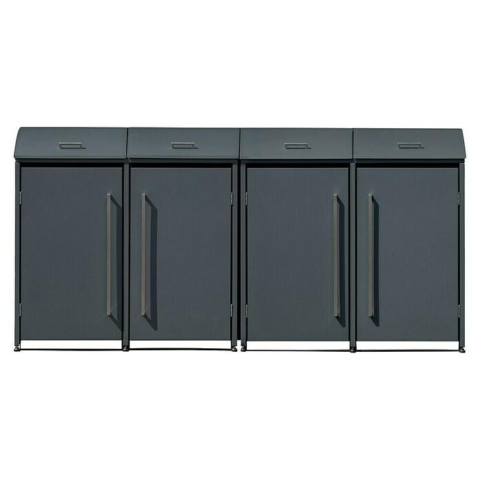 Westmann Mülltonnenbox Moderna (278 x 83 cm, Stahl, Anthrazit, Geeignet für Anzahl Mülltonnen: 4 Stk.) | BAUHAUS