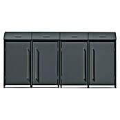 Westmann Mülltonnenbox Moderna (278 x 83 cm, Stahl, Anthrazit, Geeignet für Anzahl Mülltonnen: 4 Stk.) | BAUHAUS