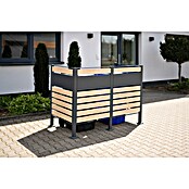 Westmann Mülltonnenbox Verkleidung Planum (90 x 170 x 120 cm, Anthrazit/Holzoptik) | BAUHAUS