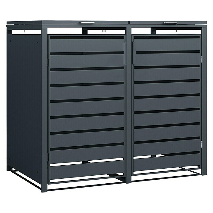 Westmann Mülltonnenbox Kubus (Stahl, Anthrazit, Geeignet für Anzahl Mülltonnen: 2 Stk.) | BAUHAUS