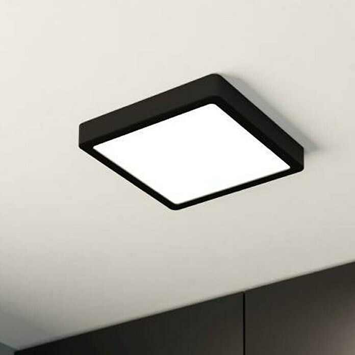 Eglo Fueva 5 LED-Deckenleuchte (16,5 W, 21 x 21 x 2,8 cm, Schwarz, Neutralweiß) | BAUHAUS