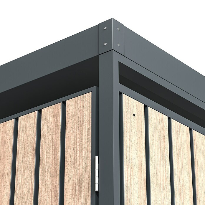 Westmann Mülltonnenbox Planta (200 x 84 cm, Stahl, Anthrazit/Braun, Geeignet für Anzahl Mülltonnen: 3 Stk.) | BAUHAUS