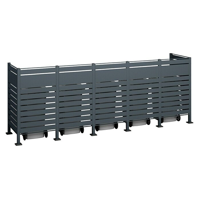 Westmann Mülltonnenbox Verkleidung Planum (90 x 410 x 150 cm, Anthrazit) | BAUHAUS