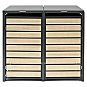 Westmann Mülltonnenbox Lacina (Stahl, Anthrazit/Braun, Geeignet für Anzahl Mülltonnen: 2 Stk.) | BAUHAUS