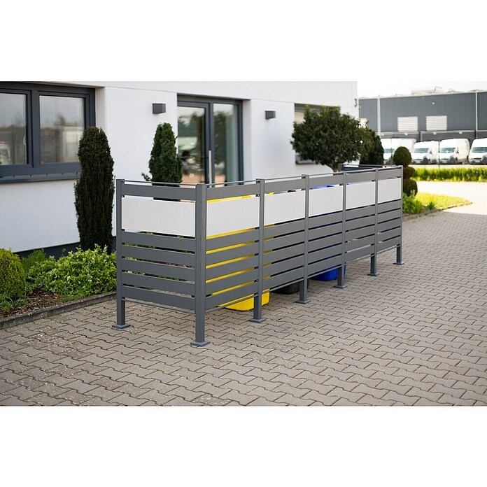 Westmann Mülltonnenbox Verkleidung Planum (90 x 410 x 120 cm, Anthrazit/Grau) | BAUHAUS