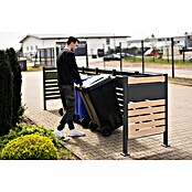Westmann Mülltonnenbox Verkleidung Planum (90 x 410 x 120 cm, Anthrazit/Holzoptik) | BAUHAUS