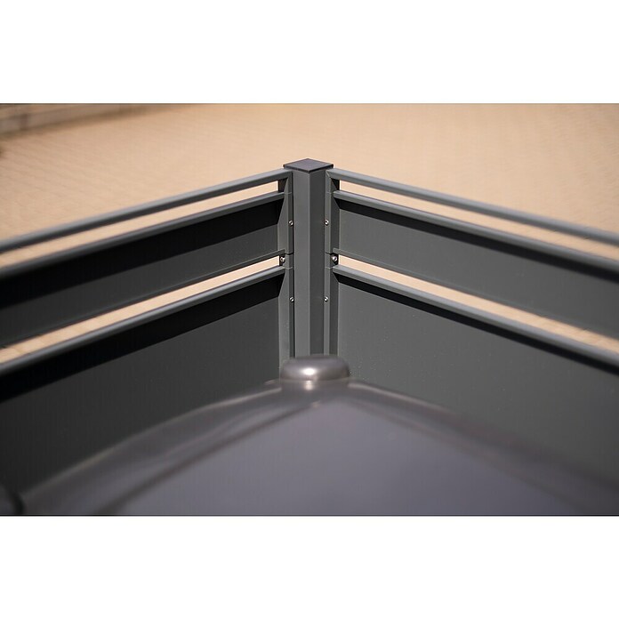 Westmann Mülltonnenbox Verkleidung Planum (90 x 170 x 120 cm, Anthrazit/Holzoptik) | BAUHAUS