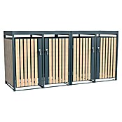 Westmann Mülltonnenbox Planta (264 x 84 cm, Stahl, Anthrazit/Braun, Geeignet für Anzahl Mülltonnen: 4 Stk.) | BAUHAUS