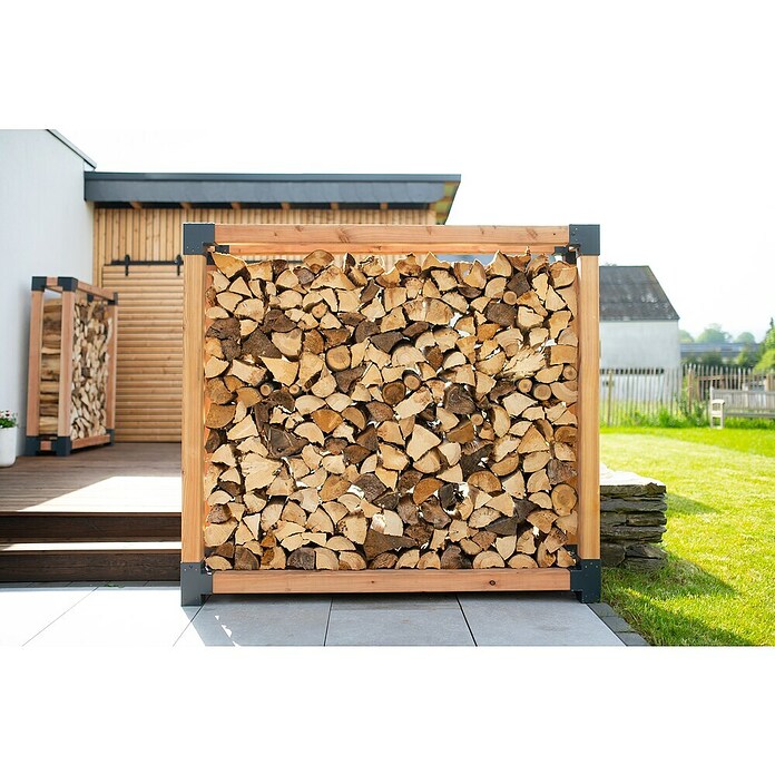 Westmann Kaminholzregal Michel (198 x 40 x 180 cm, Holz, Natur) | BAUHAUS