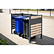 Westmann Mülltonnenbox Verkleidung Planum (90 x 170 x 120 cm, Anthrazit/Holzoptik) | BAUHAUS