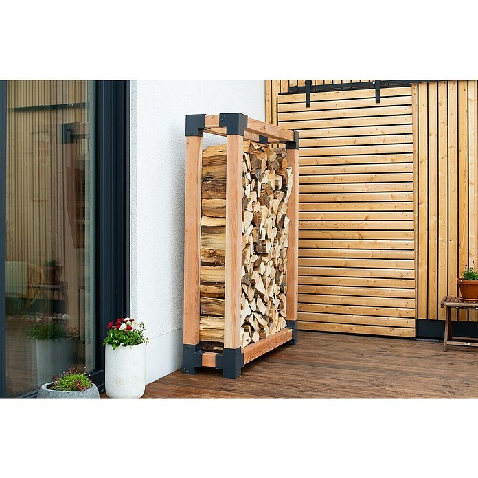 Westmann Kaminholzregal Michel (138 x 40 x 180 cm, Holz, Natur) | BAUHAUS