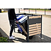 Westmann Mülltonnenbox Verkleidung Planum (90 x 170 x 120 cm, Anthrazit/Holzoptik) | BAUHAUS