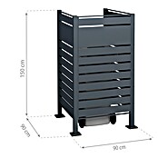 Westmann Mülltonnenbox Verkleidung Planum (90 x 90 x 150 cm, Anthrazit) | BAUHAUS