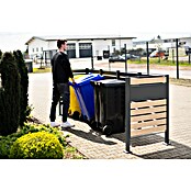 Westmann Mülltonnenbox Verkleidung Planum (90 x 330 x 120 cm, Anthrazit/Holzoptik) | BAUHAUS