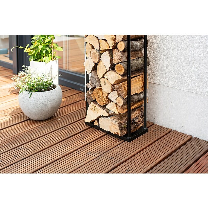 Westmann Kaminholzregal Xavier (40 x 20 x 120 cm, Stahl, Schwarz) | BAUHAUS