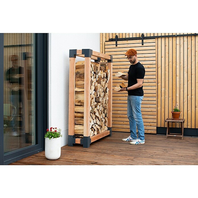 Westmann Kaminholzregal Michel (138 x 40 x 180 cm, Holz, Natur) | BAUHAUS