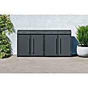 Westmann Mülltonnenbox Moderna (278 x 83 cm, Stahl, Anthrazit, Geeignet für Anzahl Mülltonnen: 4 Stk.) | BAUHAUS