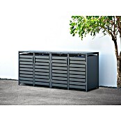 Westmann Mülltonnenbox Kubus (264 x 80 cm, Stahl, Anthrazit, Geeignet für Anzahl Mülltonnen: 4 Stk.) | BAUHAUS