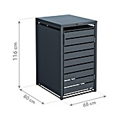 Westmann Mülltonnenbox Kubus (Stahl, Anthrazit, Geeignet für Anzahl Mülltonnen: 1 Stk.) | BAUHAUS