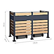 Westmann Mülltonnenbox Verkleidung Planum (90 x 170 x 120 cm, Anthrazit/Holzoptik) | BAUHAUS