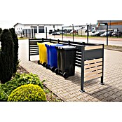 Westmann Mülltonnenbox Verkleidung Planum (90 x 410 x 120 cm, Anthrazit/Holzoptik) | BAUHAUS