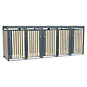 Westmann Mülltonnenbox Planta (332 x 84 cm, Stahl, Anthrazit/Braun, Geeignet für Anzahl Mülltonnen: 5 Stk.) | BAUHAUS