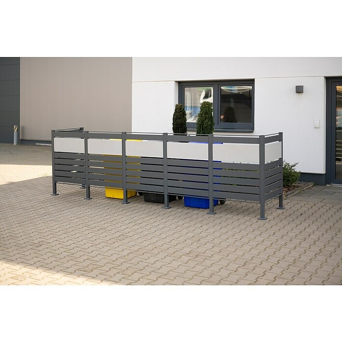 Westmann Mülltonnenbox Verkleidung Planum (90 x 410 x 120 cm, Anthrazit/Grau) | BAUHAUS
