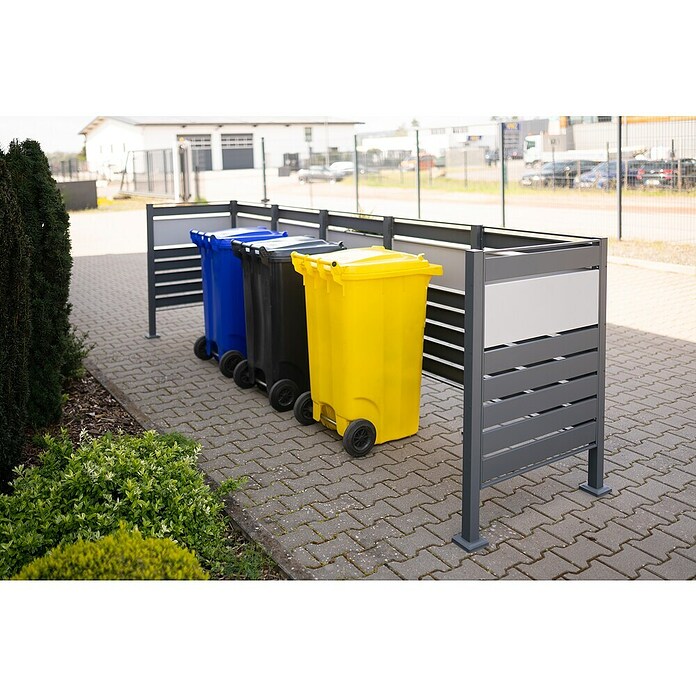 Westmann Mülltonnenbox Verkleidung Planum (90 x 410 x 120 cm, Anthrazit/Grau) | BAUHAUS