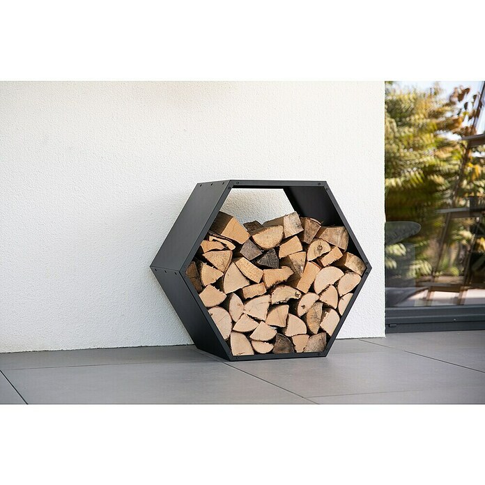 Westmann Kaminholzregal Biene (88 x 44,5 x 76,5 cm, Stahl, Schwarz) | BAUHAUS
