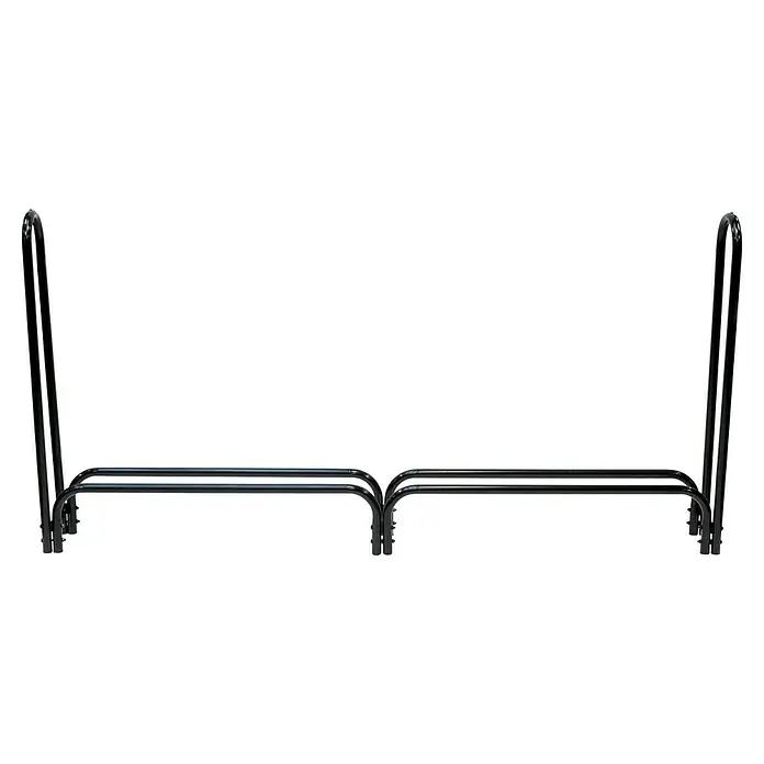 ShelterLogic Kaminholzregal - 244 x 25 x 118 cm, Stahl, Schwarz - Ein modernes, zweistöckiges Schuhregal aus Metall, ideal zur stilvollen Aufbewahrung Ihrer Schuhe und zur Organisation Ihres Eingangsbereichs.