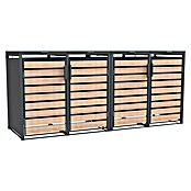 Westmann Mülltonnenbox Lacina (Stahl, Anthrazit/Braun, Geeignet für Anzahl Mülltonnen: 4 Stk.) | BAUHAUS