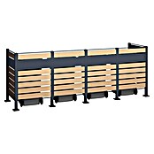 Westmann Mülltonnenbox Verkleidung Planum (90 x 330 x 120 cm, Anthrazit/Holzoptik) | BAUHAUS
