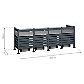 Westmann Mülltonnenbox Verkleidung Planum (90 x 330 x 120 cm, Anthrazit/Grau) | BAUHAUS