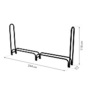 ShelterLogic Kaminholzregal (244 x 25 x 118 cm, Stahl, Schwarz) | BAUHAUS