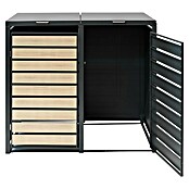 Westmann Mülltonnenbox Lacina (Stahl, Anthrazit/Braun, Geeignet für Anzahl Mülltonnen: 2 Stk.) | BAUHAUS
