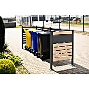 Westmann Mülltonnenbox Verkleidung Planum (90 x 330 x 120 cm, Anthrazit/Holzoptik) | BAUHAUS
