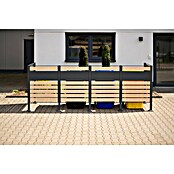 Westmann Mülltonnenbox Verkleidung Planum (90 x 330 x 120 cm, Anthrazit/Holzoptik) | BAUHAUS