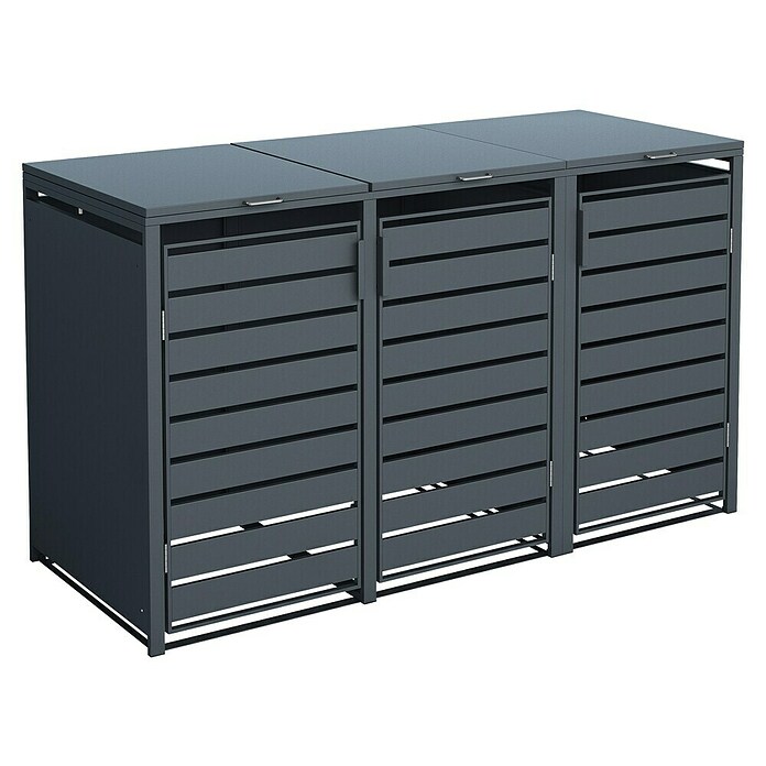 Westmann Mülltonnenbox Kubus (200 x 80 cm, Stahl, Anthrazit, Geeignet für Anzahl Mülltonnen: 3 Stk.) | BAUHAUS