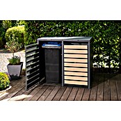 Westmann Mülltonnenbox Lacina (Stahl, Anthrazit/Braun, Geeignet für Anzahl Mülltonnen: 2 Stk.) | BAUHAUS