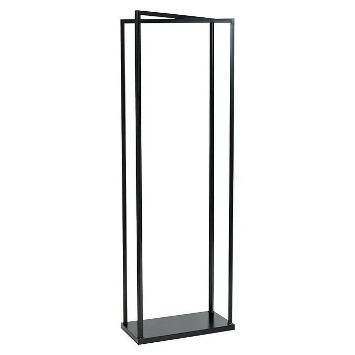Westmann Kaminholzregal Xavier - 40 x 20 x 120 cm, Stahl, Schwarz - Darstellung eines modernen schwarzen Metallregals, das durch sein schlichtes Design und seine robuste Bauweise besticht. Ideal für stilvolle Aufbewahrung.