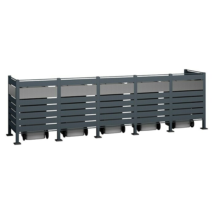 Westmann Mülltonnenbox Verkleidung Planum (90 x 410 x 120 cm, Anthrazit/Grau) | BAUHAUS