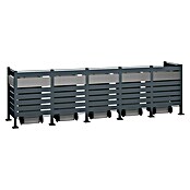 Westmann Mülltonnenbox Verkleidung Planum (90 x 410 x 120 cm, Anthrazit/Grau) | BAUHAUS