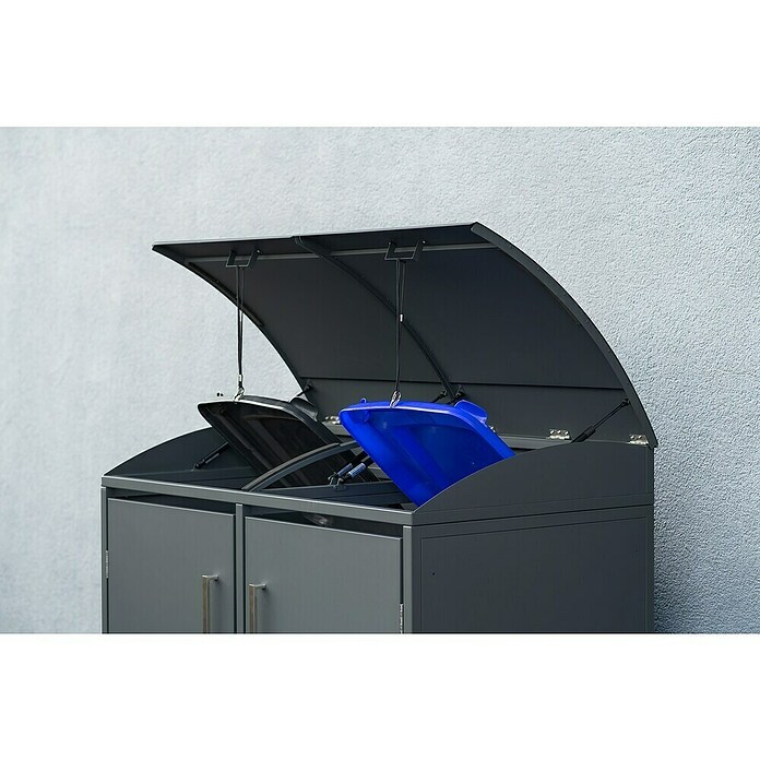 Westmann Mülltonnenbox Moderna (Stahl, Anthrazit, Geeignet für Anzahl Mülltonnen: 2 Stk.) | BAUHAUS