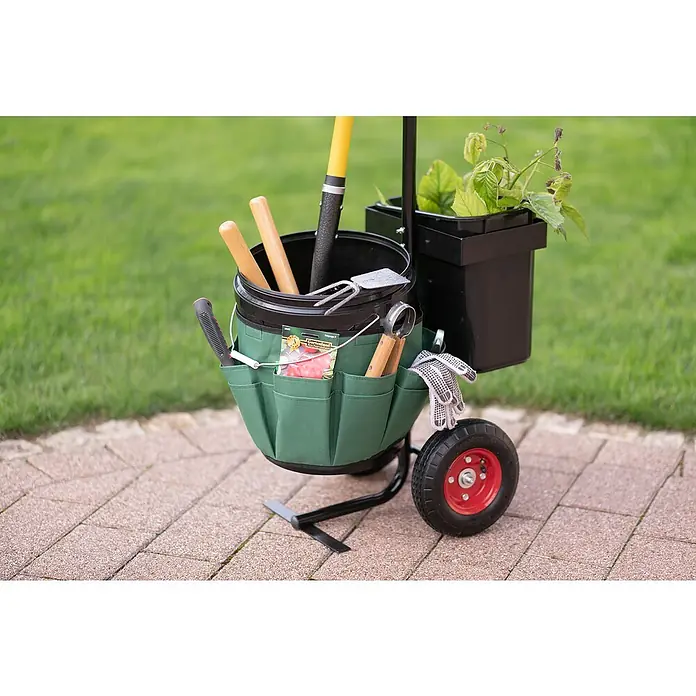 Westmann Gartentrolley Universal - 40 x 56 x 104 cm - Gartengerätewagen mit Werkzeugen.