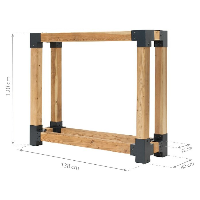 Westmann Kaminholzregal Michel (138 x 40 x 120 cm, Holz, Natur) | BAUHAUS