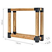 Westmann Kaminholzregal Michel (138 x 40 x 120 cm, Holz, Natur) | BAUHAUS