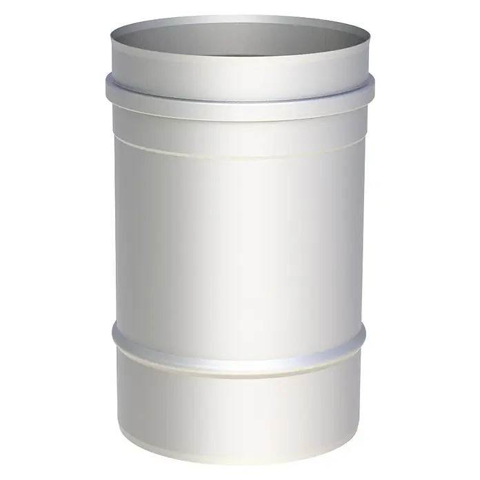 Ofenrohr - Ø x L: 130 x 250 mm, Silber, Wandstärke: 0,6 mm - Silbernes zylindrisches Rohrstück aus Metall, für Lüftungs- oder Abgasanlagen.
