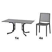 Siena Garden Urban Lights Gartenmöbel-Set Square Stuhl/Sola Tisch (5 -tlg., Polypropylen, Grau/Anthrazit, 160 x 90 cm) | BAUHAUS
