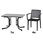 Siena Garden Urban Lights Gartenmöbel-Set Lane Sessel/Paco Tisch (5 -tlg., Polypropylen, Anthrazit, 110 x 70 cm) | BAUHAUS